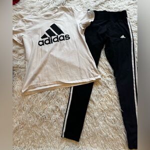 Adidas Black Leggings with White Accents